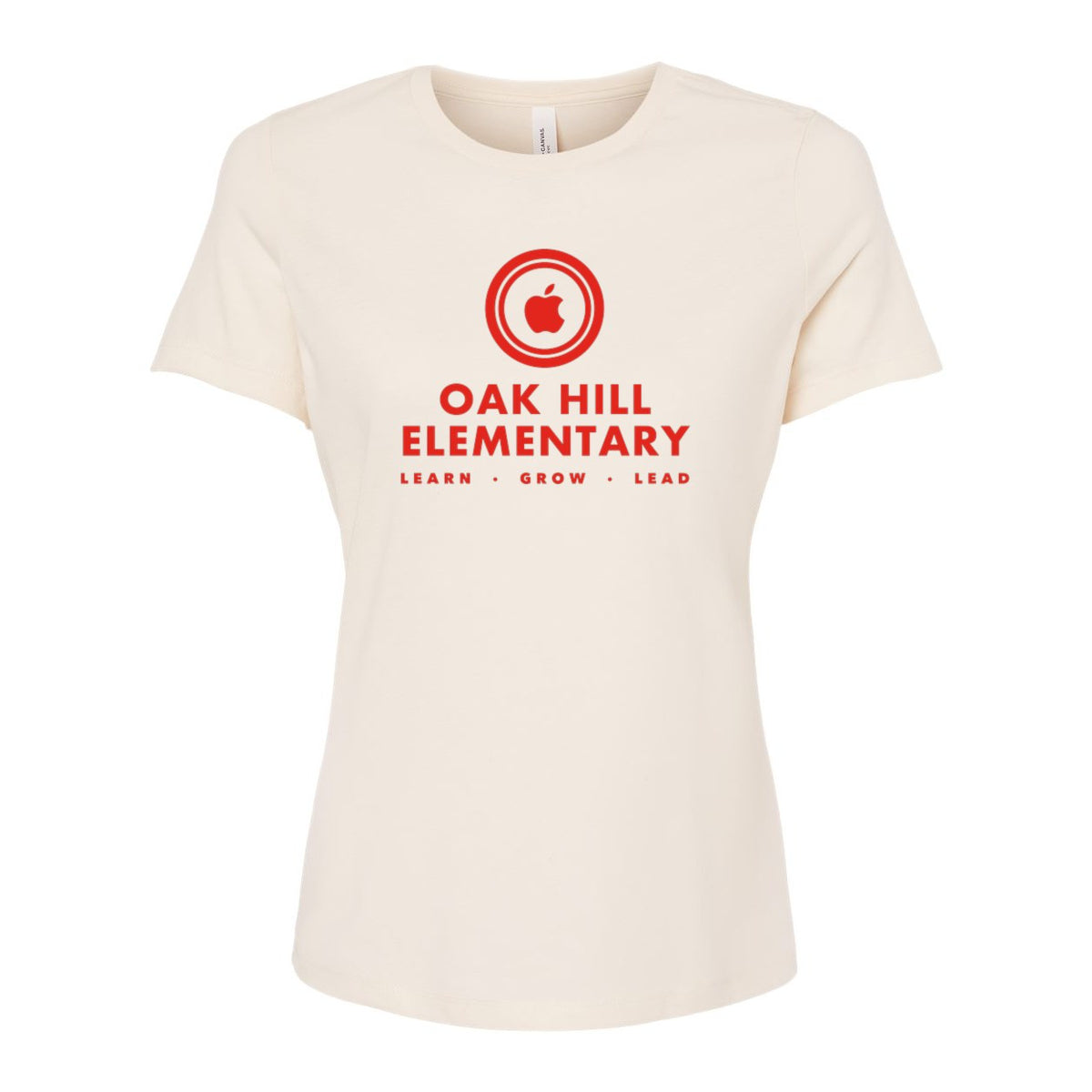 BELLA + CANVAS Women's Relaxed Fit Heather CVC Tee - Heather Natural - Front