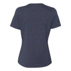 BELLA + CANVAS Women's Relaxed Fit Heather CVC Tee - Heather Navy - Back