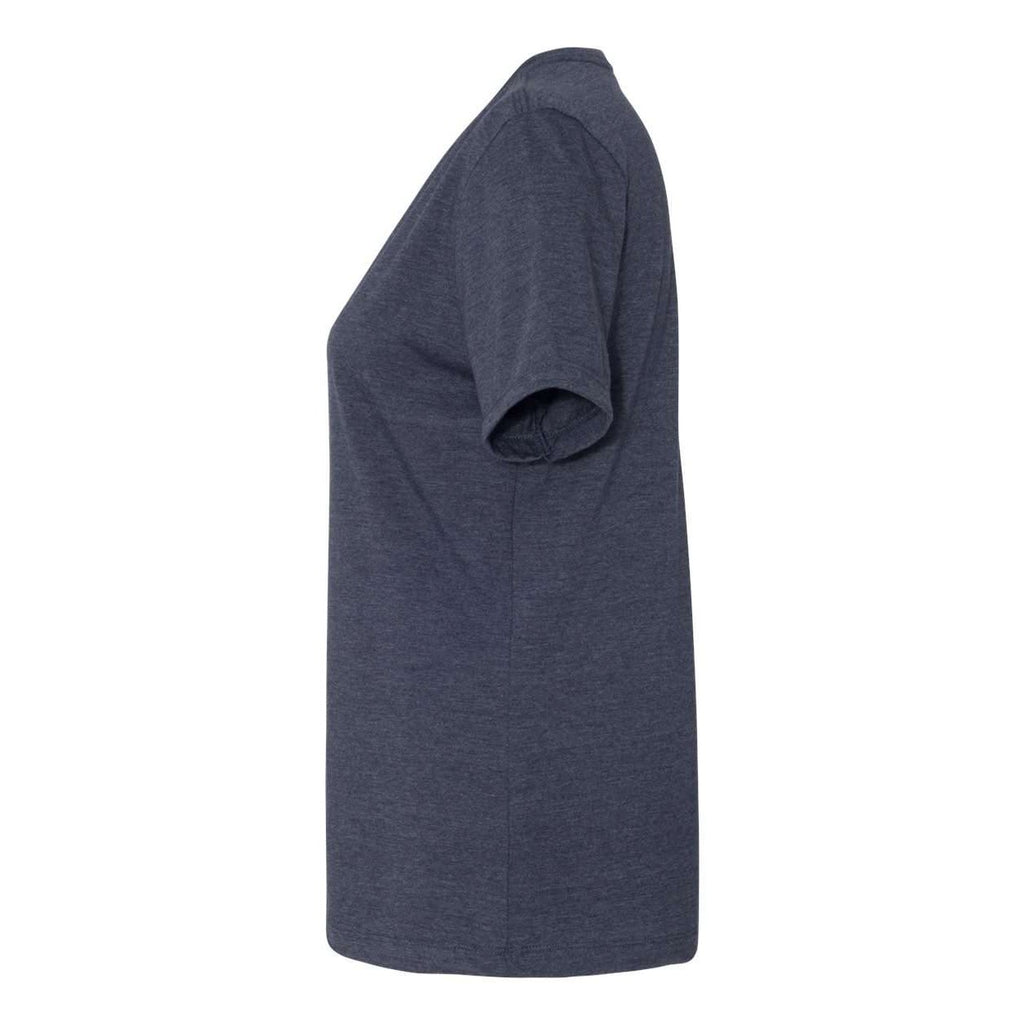 BELLA + CANVAS Women's Relaxed Fit Heather CVC Tee - Heather Navy - Direct Side