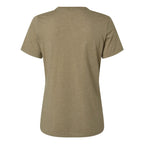 BELLA + CANVAS Women's Relaxed Fit Heather CVC Tee - Heather Olive - Back