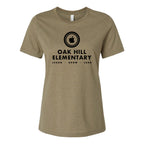 BELLA + CANVAS Women's Relaxed Fit Heather CVC Tee - Heather Olive - Front
