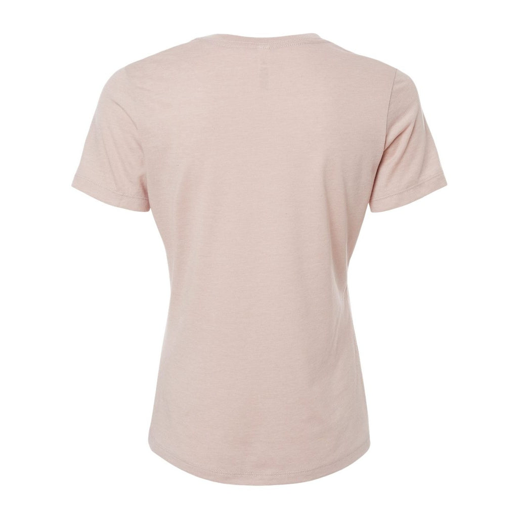 BELLA + CANVAS Women's Relaxed Fit Heather CVC Tee - Heather Pink Gravel - Back