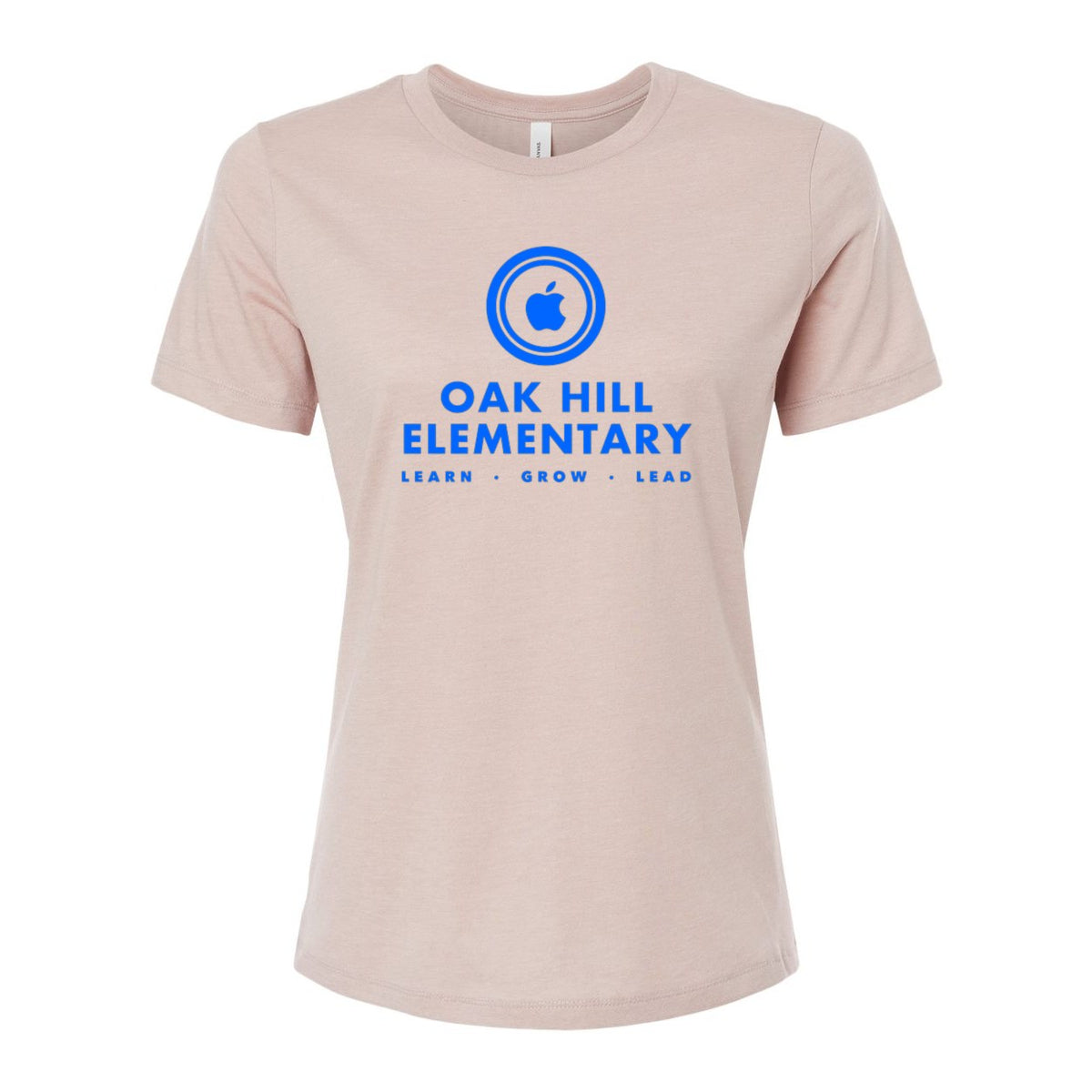 BELLA + CANVAS Women's Relaxed Fit Heather CVC Tee - Heather Pink Gravel - Front