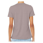 BELLA + CANVAS Women's Relaxed Fit Heather CVC Tee - Heather Pink Gravel - On Model Back