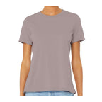 BELLA + CANVAS Women's Relaxed Fit Heather CVC Tee - Heather Pink Gravel - On Model Front