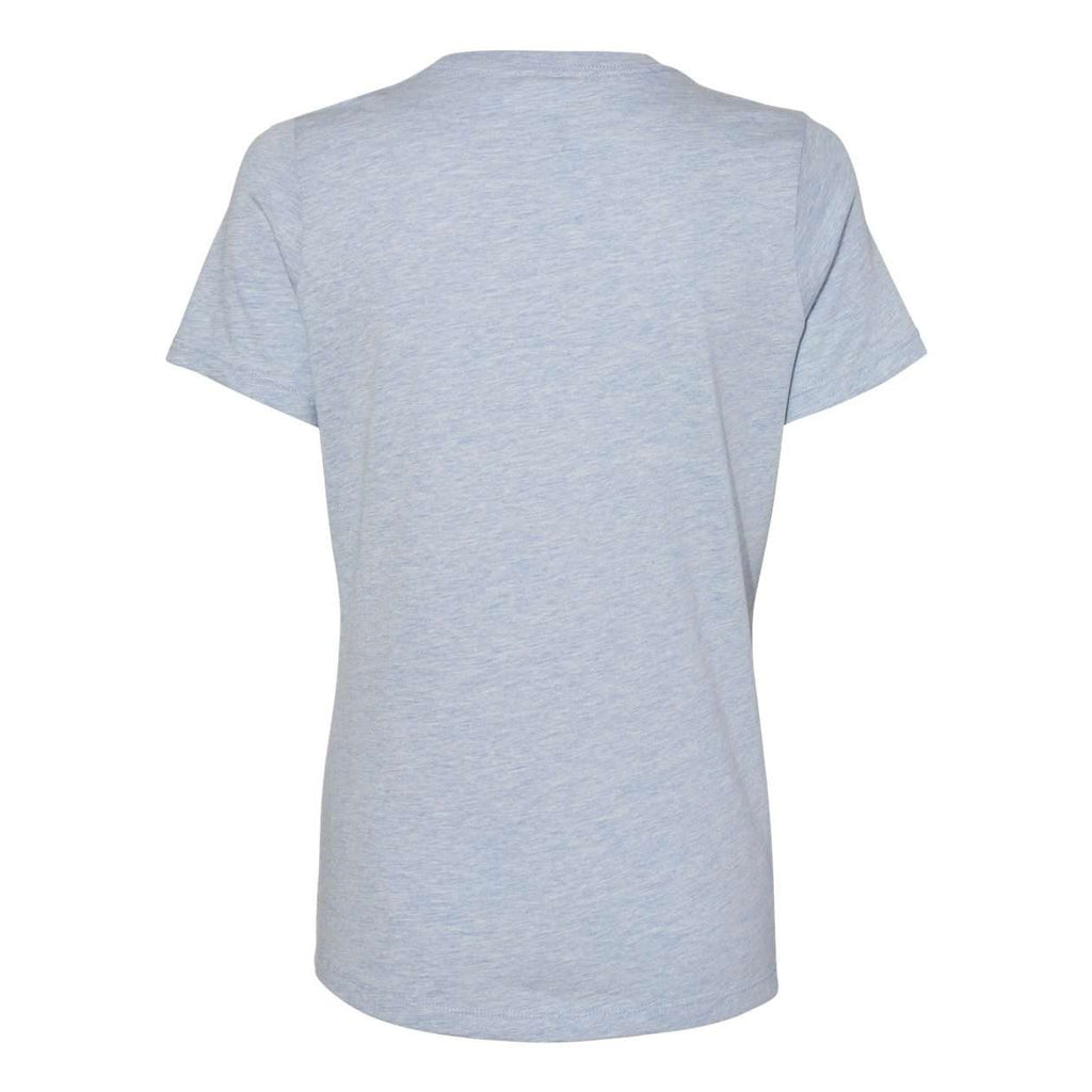 BELLA + CANVAS Women's Relaxed Fit Heather CVC Tee - Heather Prism Blue - Back