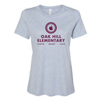 BELLA + CANVAS Women's Relaxed Fit Heather CVC Tee - Heather Prism Blue - Front
