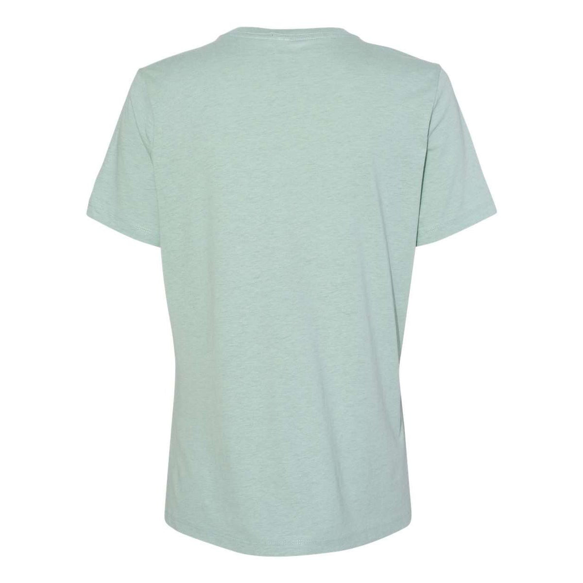 BELLA + CANVAS Women's Relaxed Fit Heather CVC Tee - Heather Prism Dusty Blue - Back