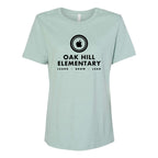 BELLA + CANVAS Women's Relaxed Fit Heather CVC Tee - Heather Prism Dusty Blue - Front