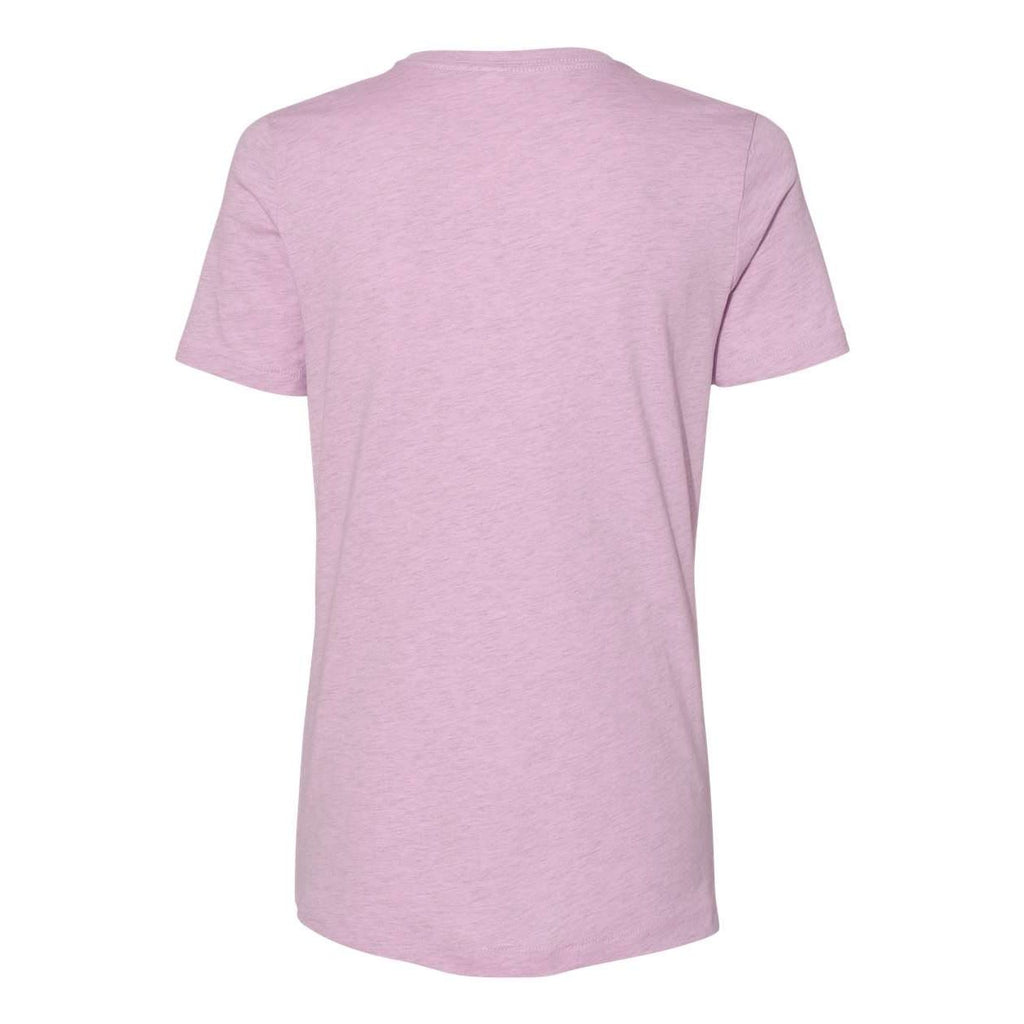 BELLA + CANVAS Women's Relaxed Fit Heather CVC Tee - Heather Prism Lilac - Back