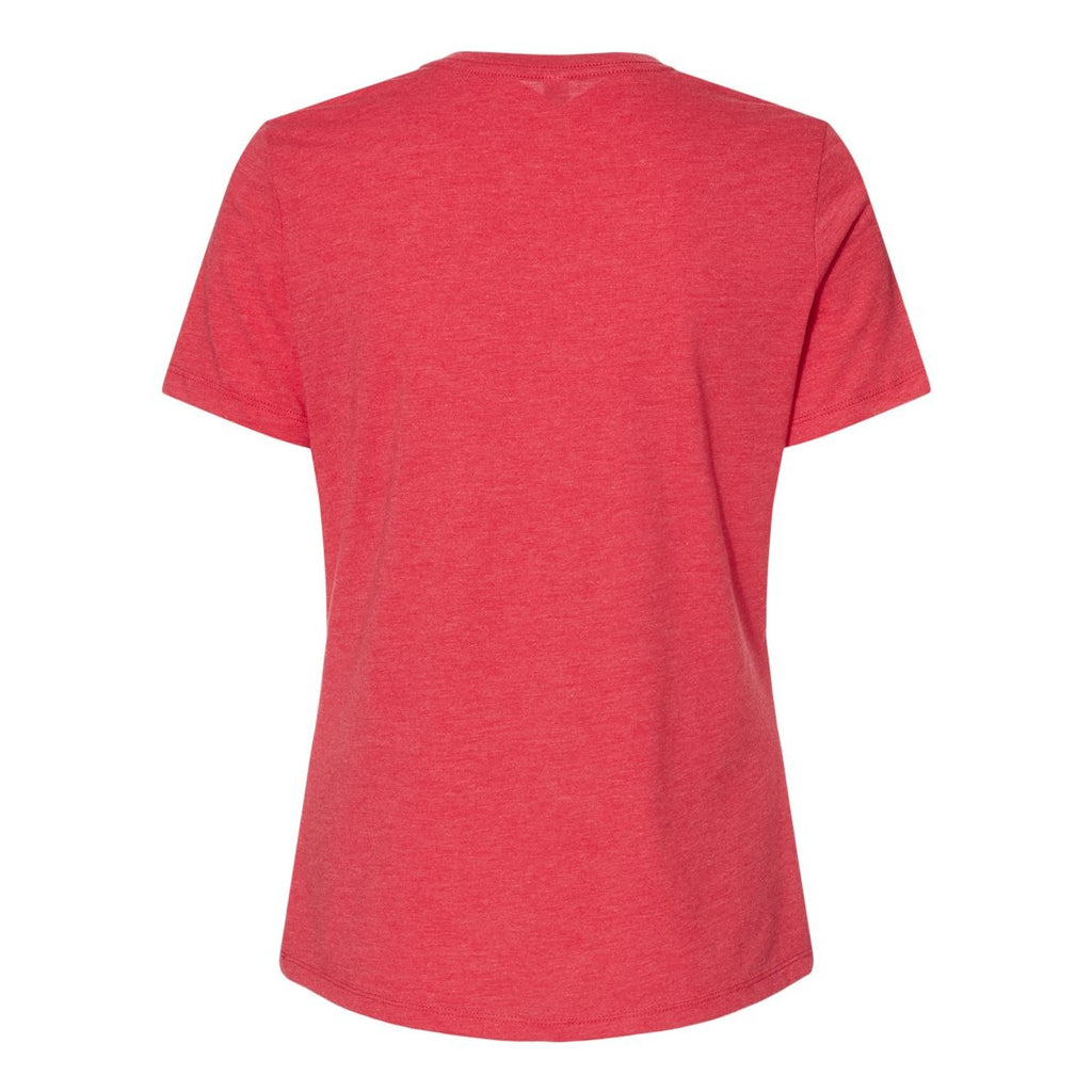 BELLA + CANVAS Women's Relaxed Fit Heather CVC Tee - Heather Red - Back