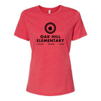 BELLA + CANVAS Women's Relaxed Fit Heather CVC Tee - Heather Red - Front