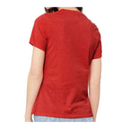 BELLA + CANVAS Women's Relaxed Fit Heather CVC Tee - Heather Red - On Model Back