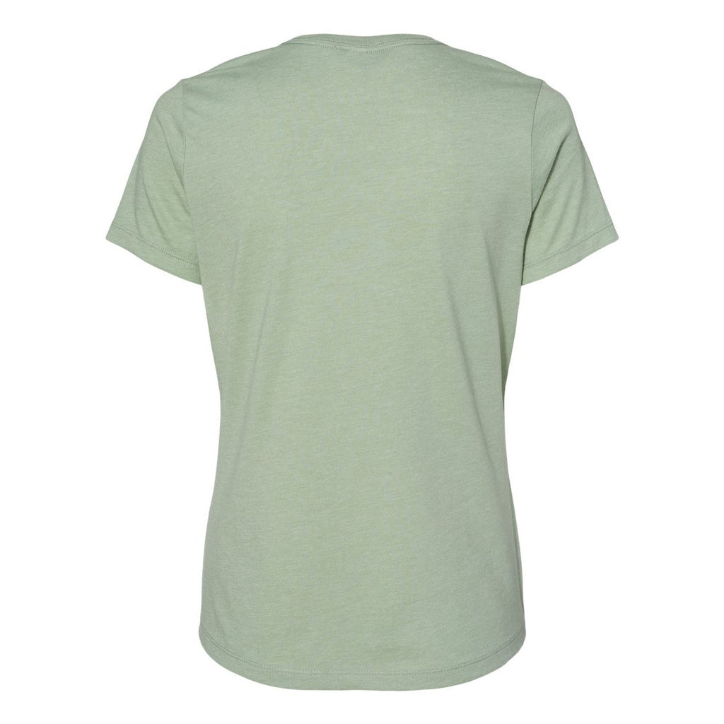 BELLA + CANVAS Women's Relaxed Fit Heather CVC Tee - Heather Sage - Back