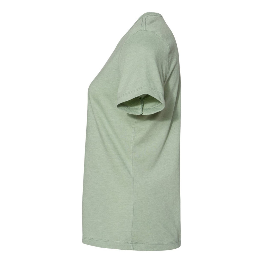 BELLA + CANVAS Women's Relaxed Fit Heather CVC Tee - Heather Sage - Direct Side