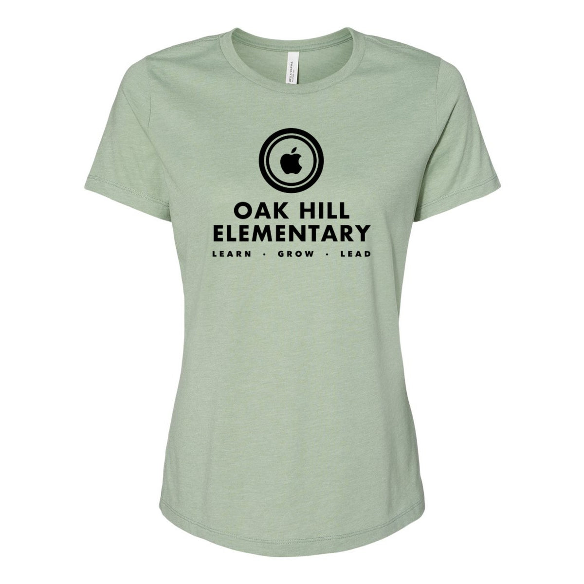 BELLA + CANVAS Women's Relaxed Fit Heather CVC Tee - Heather Sage - Front