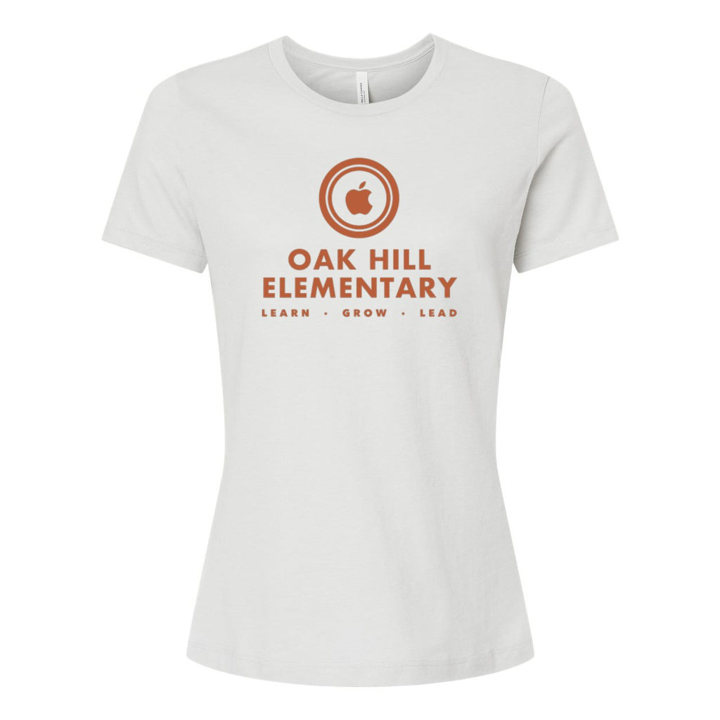 BELLA + CANVAS Women's Relaxed Fit Heather CVC Tee - Heather Silver - Front