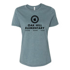 BELLA + CANVAS Women's Relaxed Fit Heather CVC Tee - Heather Slate - Front