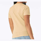 BELLA + CANVAS Women's Relaxed Fit Heather CVC Tee - Heather Soft Cream - On Model Back