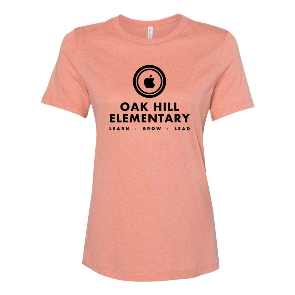 BELLA + CANVAS Women's Relaxed Fit Heather CVC Tee - Heather Sunset - Front