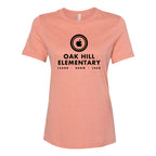 BELLA + CANVAS Women's Relaxed Fit Heather CVC Tee - Heather Sunset - Front