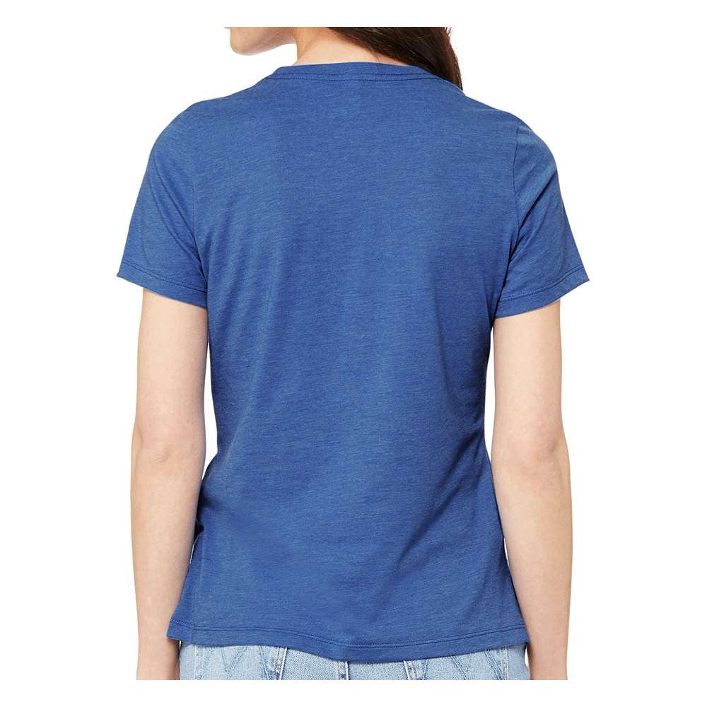 BELLA + CANVAS Women's Relaxed Fit Heather CVC Tee - Heather True Royal - On Model Back