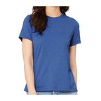 BELLA + CANVAS Women's Relaxed Fit Heather CVC Tee - Heather True Royal - On Model Front