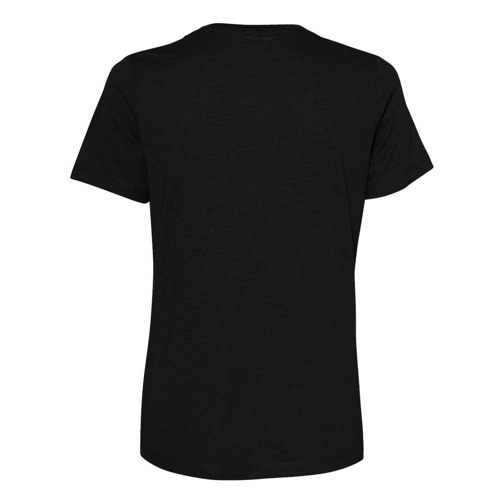 BELLA + CANVAS Women's Relaxed Fit Heather CVC Tee - Solid Black Blend - Back