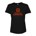 BELLA + CANVAS Women's Relaxed Fit Heather CVC Tee - Solid Black Blend - Front