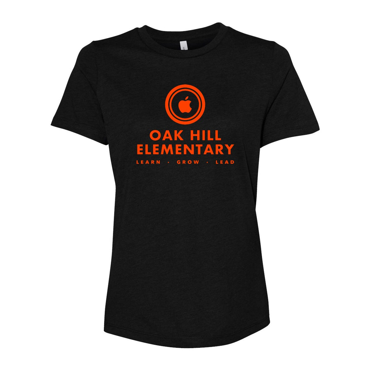 BELLA + CANVAS Women's Relaxed Fit Heather CVC Tee - Solid Black Blend - Front