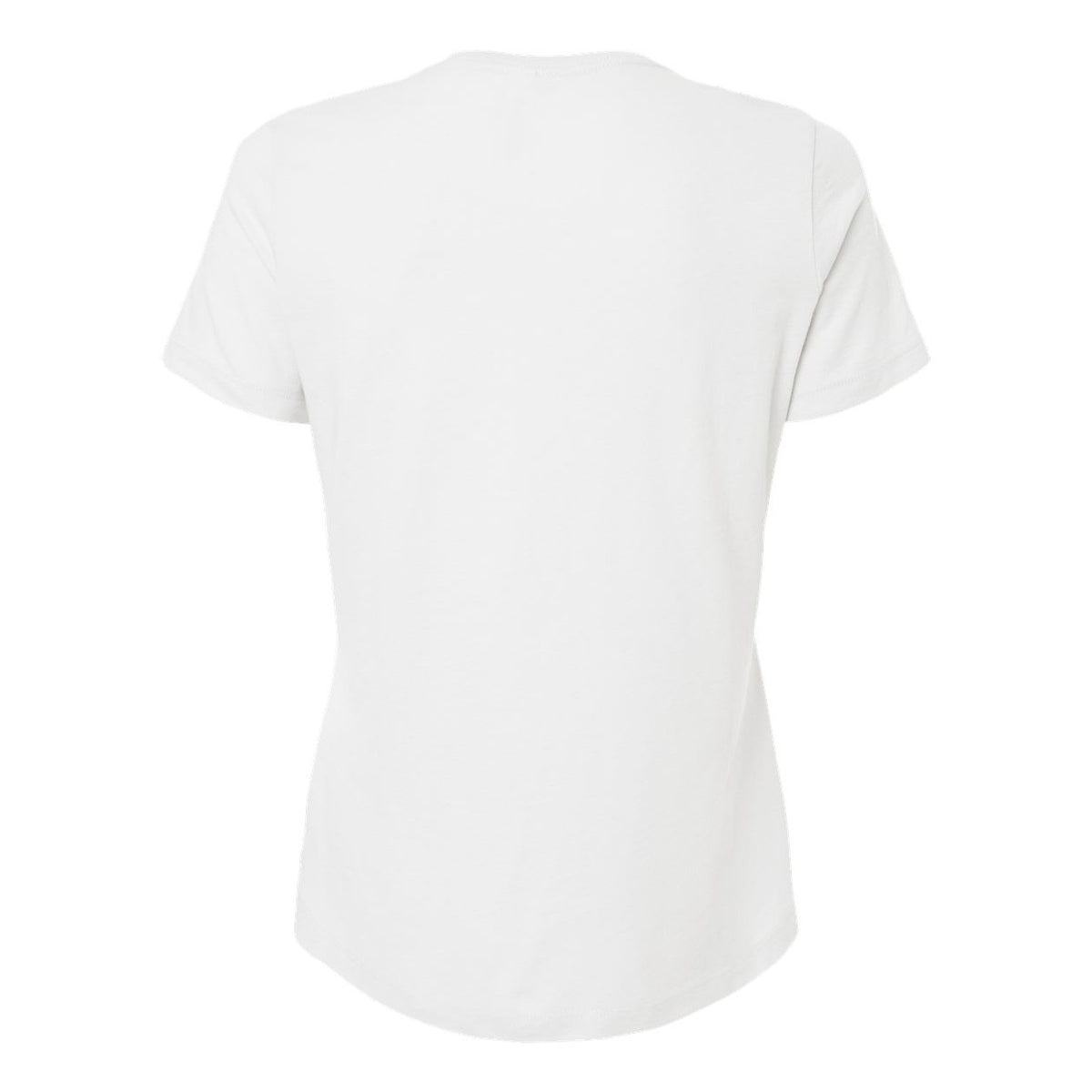 BELLA + CANVAS Women's Relaxed Fit Heather CVC Tee - Solid White Blend - Back