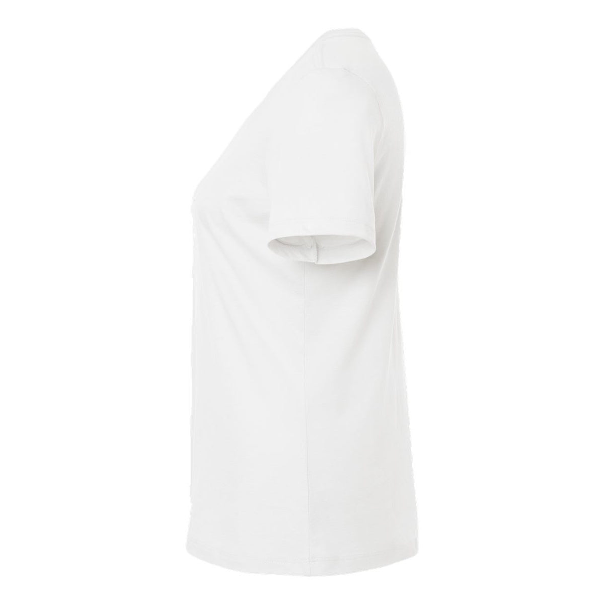 BELLA + CANVAS Women's Relaxed Fit Heather CVC Tee - Solid White Blend - Direct Side