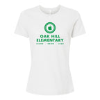 BELLA + CANVAS Women's Relaxed Fit Heather CVC Tee - Solid White Blend - Front