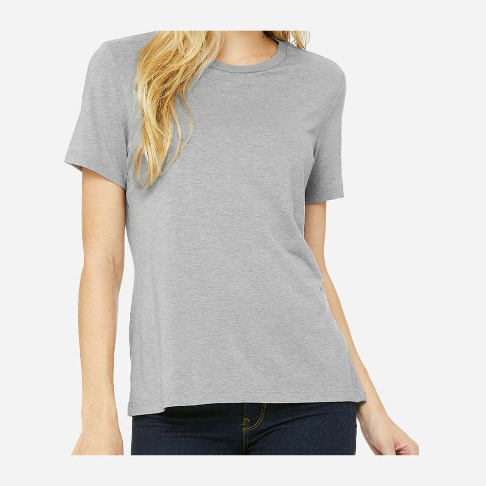 BELLA + CANVAS Women's Relaxed Fit Triblend Tee - Athletic Grey Triblend - On Model Front