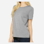 BELLA + CANVAS Women's Relaxed Fit Triblend Tee - Athletic Grey Triblend - On Model Side