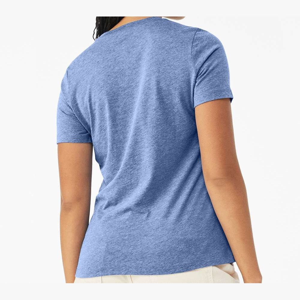 BELLA + CANVAS Women's Relaxed Fit Triblend Tee - Blue Triblend - On Model Back