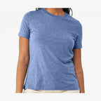 BELLA + CANVAS Women's Relaxed Fit Triblend Tee - Blue Triblend - On Model Front