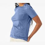 BELLA + CANVAS Women's Relaxed Fit Triblend Tee - Blue Triblend - On Model Side