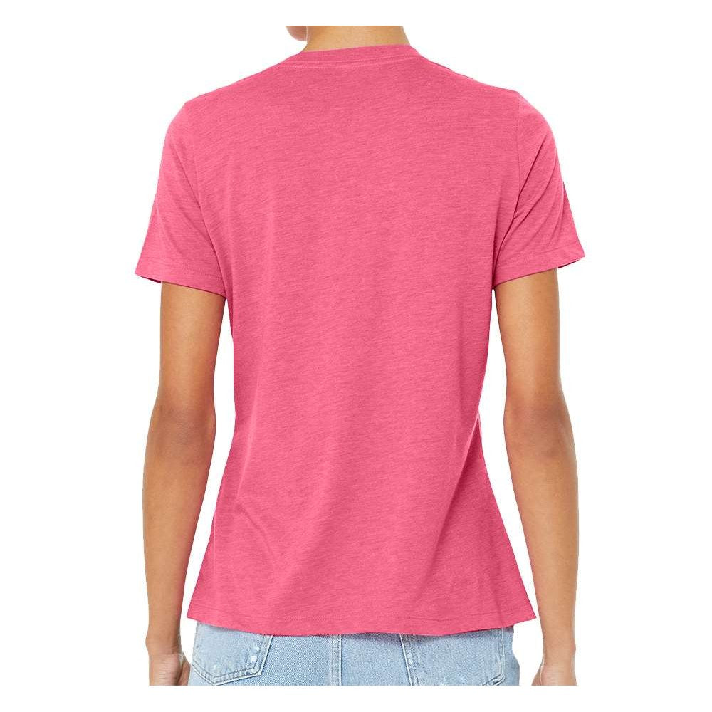 BELLA + CANVAS Women's Relaxed Fit Triblend Tee - Charity Pink Triblend - On Model Back