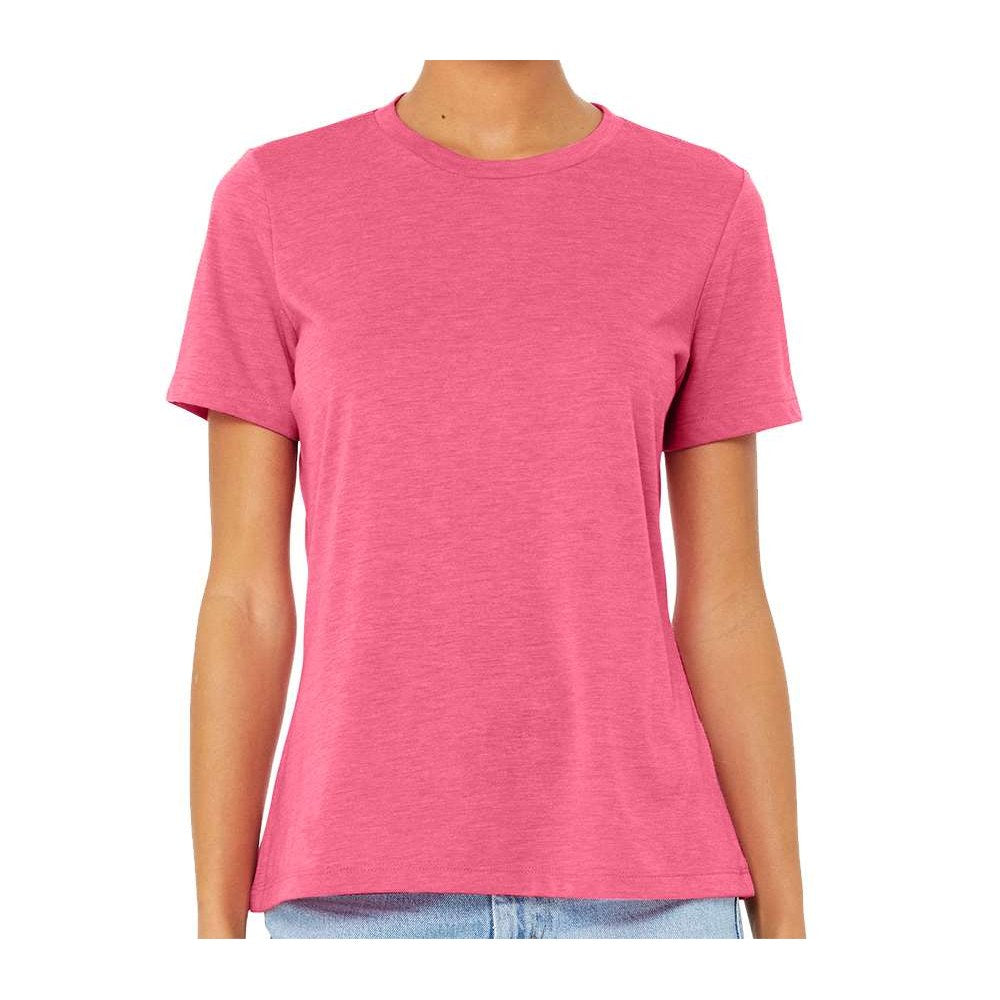 BELLA + CANVAS Women's Relaxed Fit Triblend Tee - Charity Pink Triblend - On Model Front