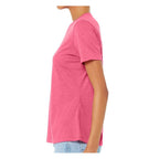 BELLA + CANVAS Women's Relaxed Fit Triblend Tee - Charity Pink Triblend - On Model Side