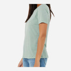 BELLA + CANVAS Women's Relaxed Fit Triblend Tee - Dusty Blue Triblend - On Model Side