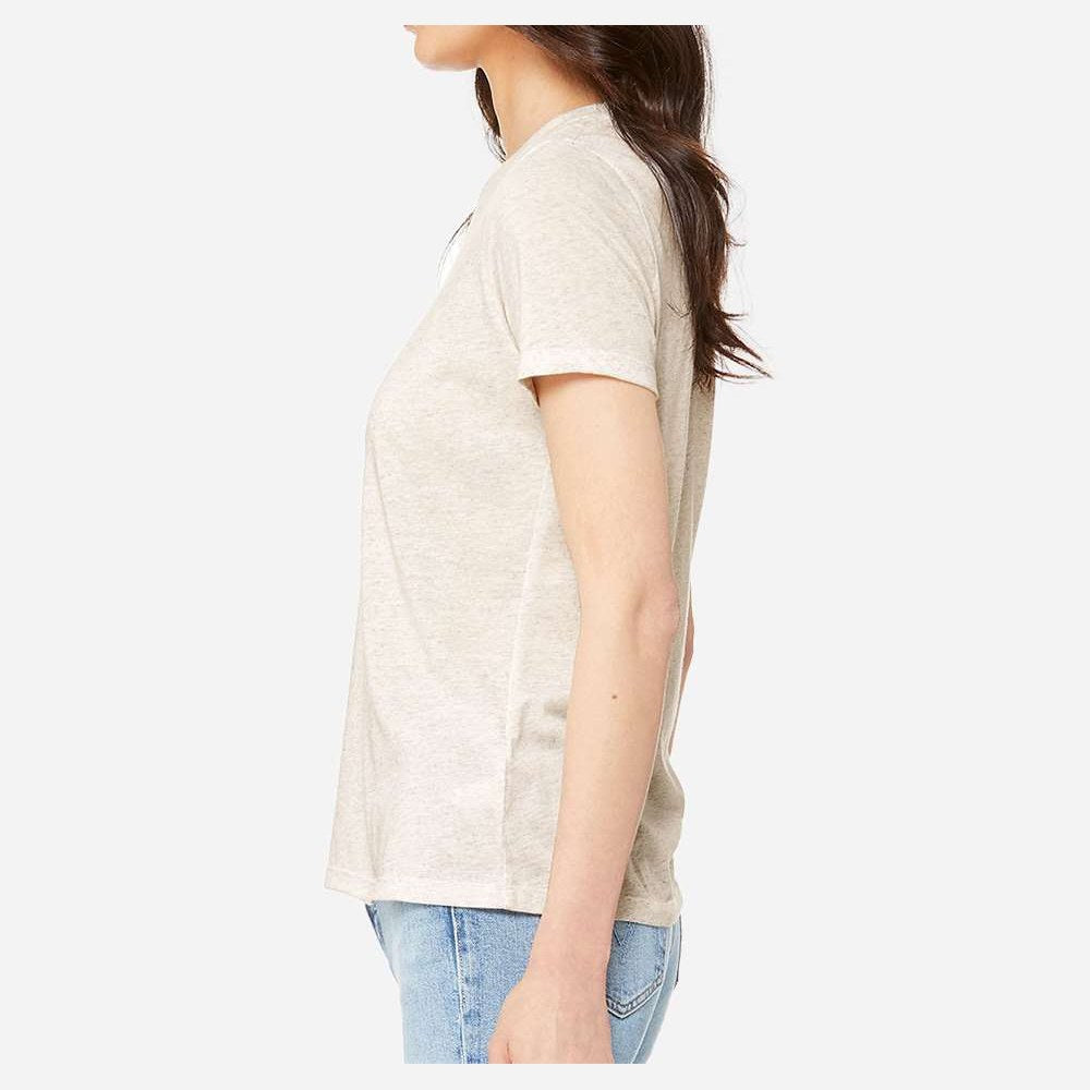BELLA + CANVAS Women's Relaxed Fit Triblend Tee - Oatmeal Triblend - On Model Side