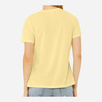 BELLA + CANVAS Women's Relaxed Fit Triblend Tee - Pale Yellow Triblend - On Model Back