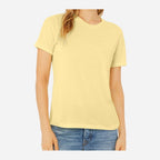 BELLA + CANVAS Women's Relaxed Fit Triblend Tee - Pale Yellow Triblend - On Model Front