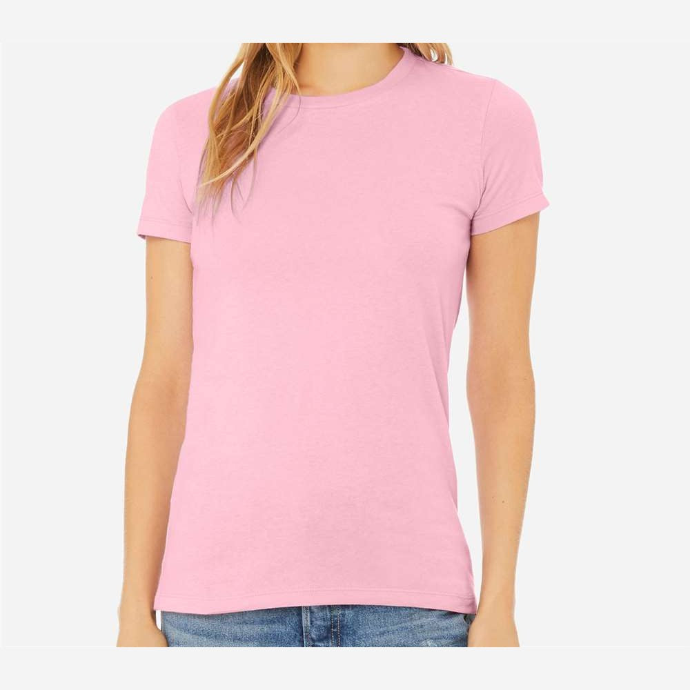 BELLA + CANVAS Women's Relaxed Fit Triblend Tee - Pink Triblend - On Model Front