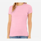 BELLA + CANVAS Women's Relaxed Fit Triblend Tee - Pink Triblend - On Model Front