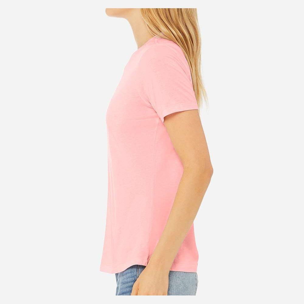 BELLA + CANVAS Women's Relaxed Fit Triblend Tee - Pink Triblend - On Model Side