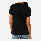 BELLA + CANVAS Women's Relaxed Fit Triblend Tee - Solid Black Triblend - On Model Back