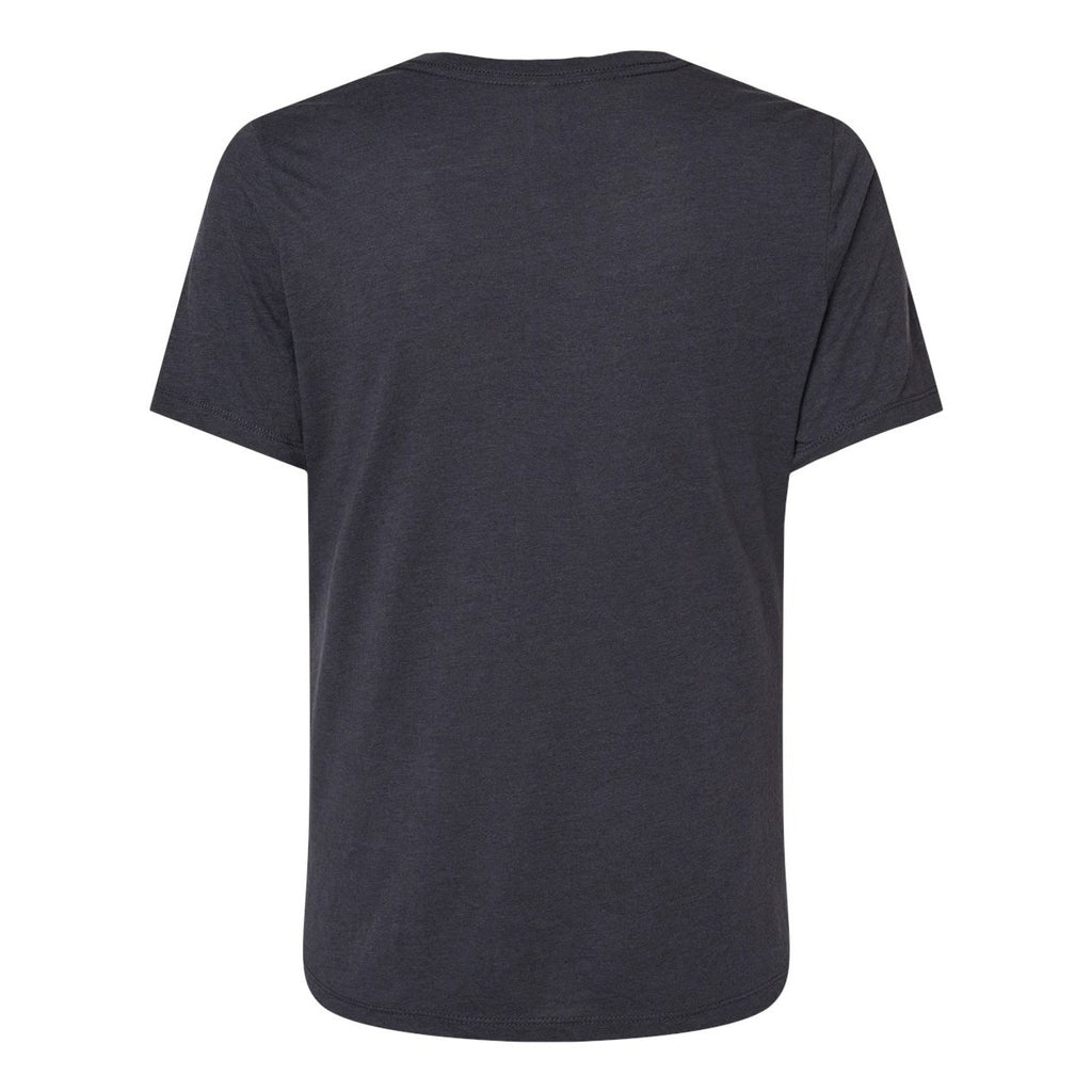 BELLA + CANVAS Women's Relaxed Fit Triblend Tee - Solid Dark Grey Triblend - Back